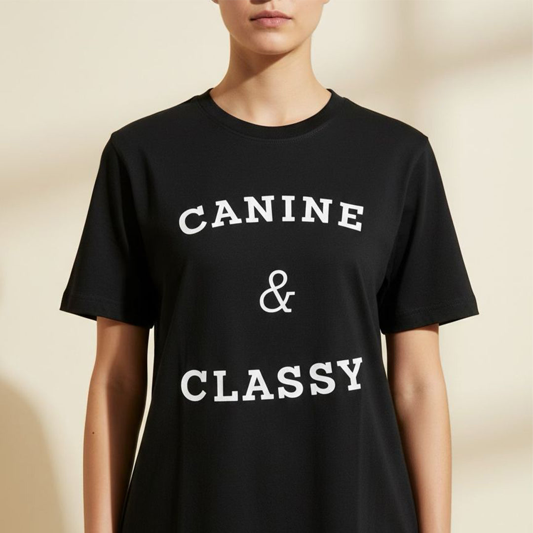 Canine and classy T shirt -Black