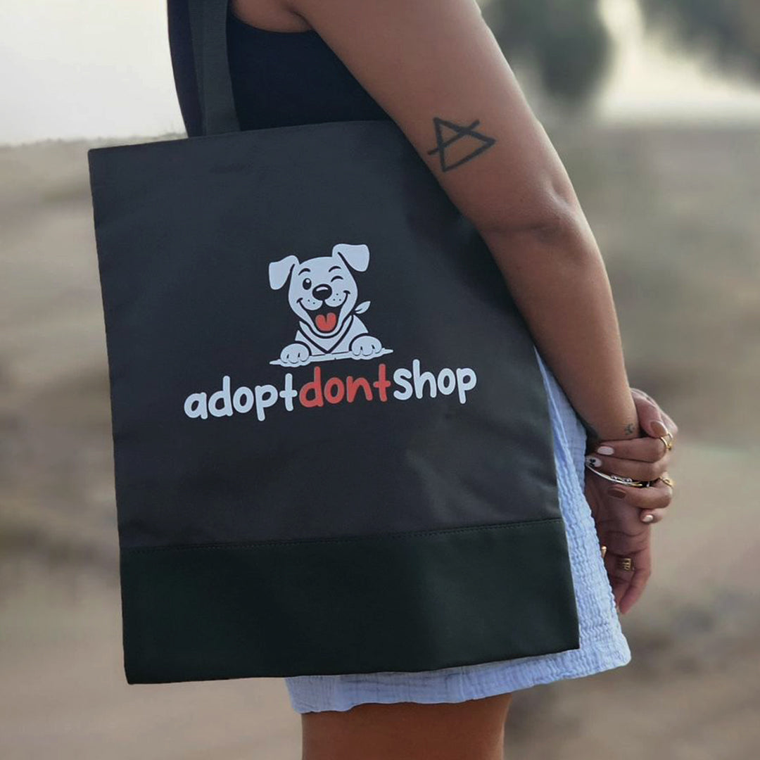 ADOPT DONT SHOP TOTE BAG